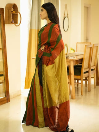 Rainbow Raga Multicolour Saga Cotton Saree