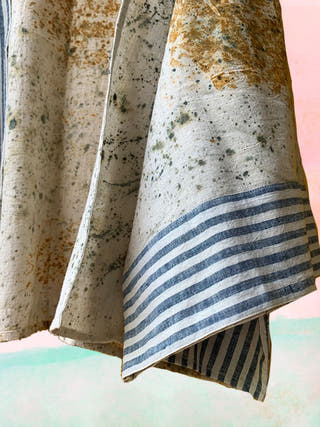 Ecoprinted Handwoven Breezy Jacket Off White - Organic Cotton Jumpsuit for women in off White color