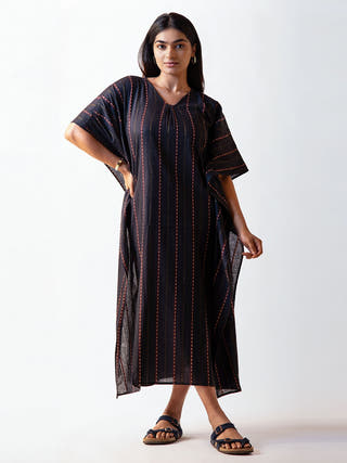 Kaftan Long Dress Bottle Green