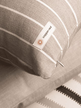 Atacama Brown & White Striped Cotton Cushion Cover