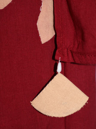 Hand Applique Cotton Stole | Maroon