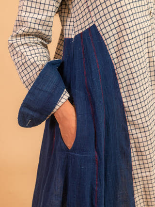 Moral Fibre Side Kali Long Shirt Indigo Dress Moral Fibre Indigo