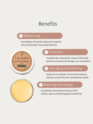 Cocoa Almond Lip Balm for Dry & Chapped Lips