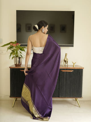 Purple Modal Silk Saree