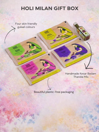 Holi Milan Gift Box | Natural Gulaal & Thandai | Handmade in Banaras