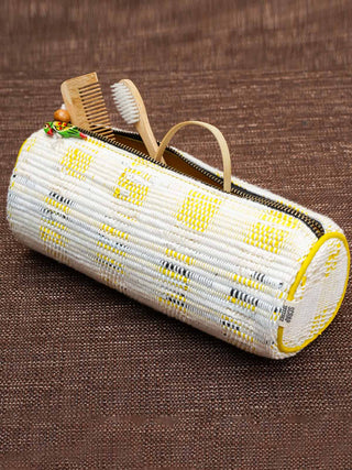 Upcycled Multipurpose Zip Pouch Yellow Scrapshala