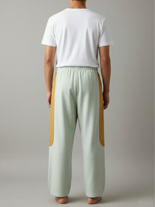 Tipa - Green Flowy Pants with Side Panel