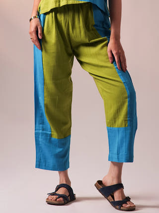 Half n Half Top Pant Set Green
