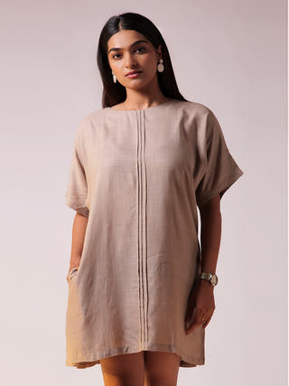 Oversize Cocktail Dress Beige