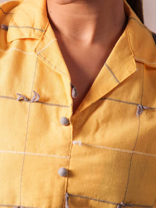 Knotty Top Skirt Set Yellow