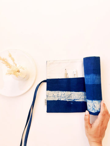 Roll Up Case Indigo Stripes