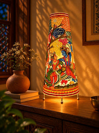 Julaan Leela Hand Painted Table Lamp - Multicolor