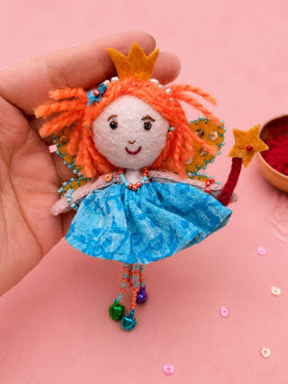 Hand Embroidered Red Fairy Princess Lumba