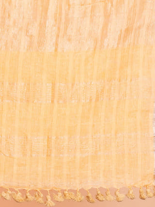 Sun Mist Pure Linen Striped Saree | Pastel Yellow