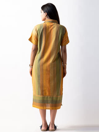Kimono Midi Dress Mustard