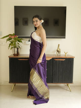 Purple Modal Silk Saree