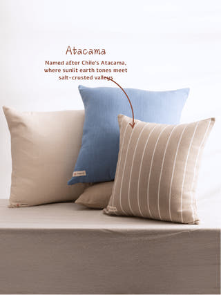 Atacama Brown & White Striped Cotton Cushion Cover