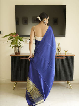 Blue Modal Silk Saree