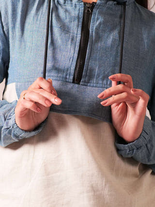 Cargo Top Pant Set Denim Blue