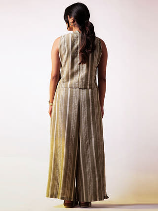 Leno Wrap Pant Top Set Olive