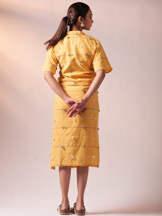 Knotty Top Skirt Set Yellow