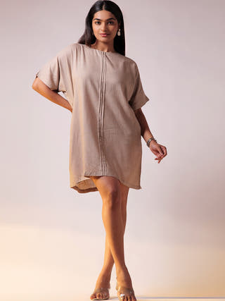 Oversize Cocktail Dress Beige