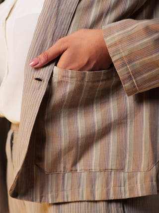 Reversible Blazer Pant Set Beige