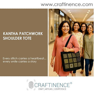 Craftinence Kantha Patchework Shoulder Tote