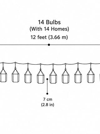 Diwali Kandil Home Fairy Lights - Dimensions