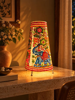 Elephant Flower Tholu Bommalata Lamp