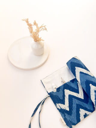 Roll Up Case Indigo Chevron