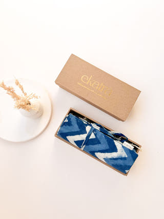Roll Up Case Indigo Chevron