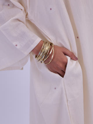 Rumi Handloom Cotton Off White Jamdani Kurta