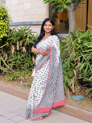 Shipra Sanganeri Hand Block Printed Pure Cotton Saree