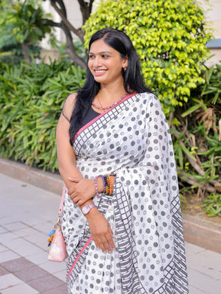Shipra Sanganeri Hand Block Printed Pure Cotton Saree
