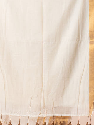 Kanak - Pure Cotton Saree With Zari Border Without Blouse Piece
