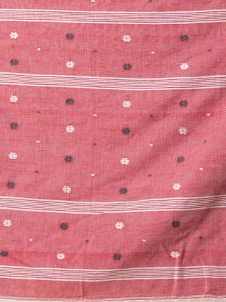 Daisy Dew Pure Cotton Saree With Jamdani Motifs  Without Blouse Piece