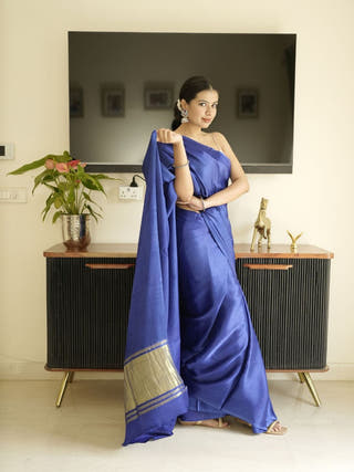 Blue Modal Silk Saree