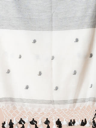 Ivory Bloom - Pure Cotton Saree With Jamdani Motifs Without Blouse Piece