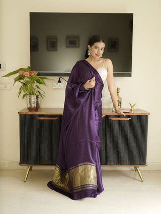 Purple Modal Silk Saree