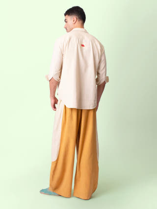 Beige Kaya Drop Shoulder Shirt