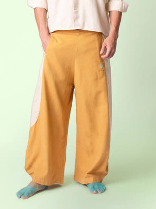 Mustard Tipa Flowy Pants with Side Panel