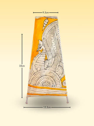 Vibrant Elephants Hand Painted Tholu Bommalata Tall Table Lamp