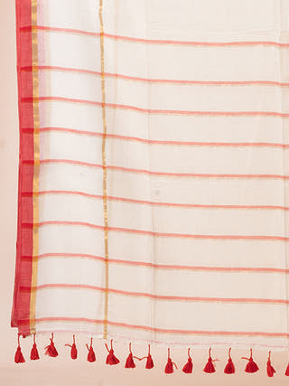 Kumkum - Pure Cotton Saree With Zari Border Without Blouse Piece