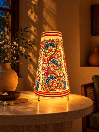 Tholu Bommalata Lotus Lamp - Multicolor