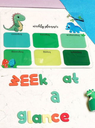 Handcrafted Acrylic Weekly Planner For Kids VARNAN