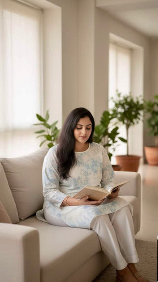 Neer Sky Blossom Kurti