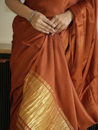 Brown Modal Silk Saree