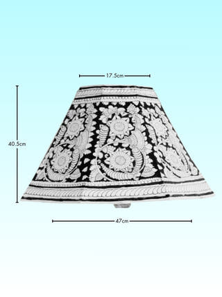 Blue Floral Peacock Hand Painted Tholu Bommalata Lamp Shade