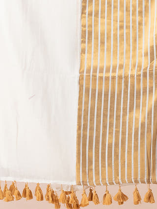 Hema - Pure Cotton Saree With Zari Border Without Blouse Piece